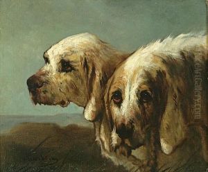 French Hunting Hounds (pair) by Jules Chardigny