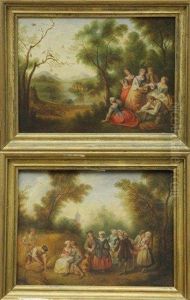 Scenes Pastorales (pair) by Gabriel-Gervais Chardin
