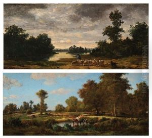 Scenes Pastorales (pair) by Gabriel-Gervais Chardin