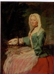 A Monkey With Pallett And Brushes Ringing A Bell Hung Around The Neck Of A Braying Donkey by Jean-Baptiste-Simeon Chardin