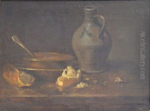 Nature Morte Au Pain Et A La Cruche by Jean-Baptiste-Simeon Chardin