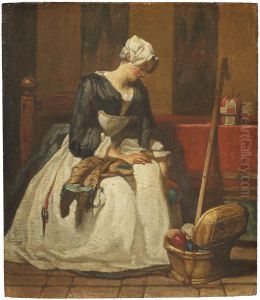 The Embroiderer by Jean-Baptiste-Simeon Chardin