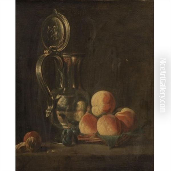 Still Life Of Fruits And A Silver Pitcher - view 1