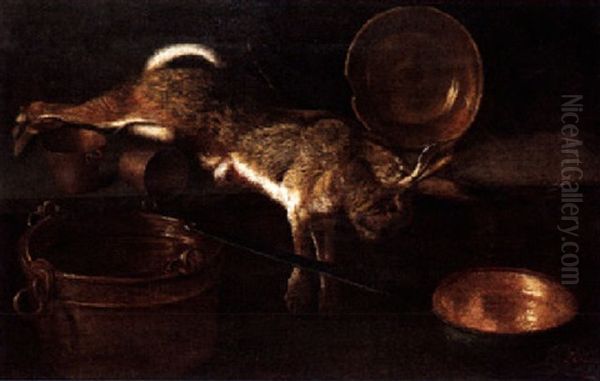 A Still Life Of A Hare With Kitchen Utensils - view 1