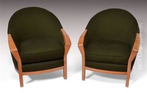 Paire De Fauteuils Modele Mf 732 (set Of 2) Paire De Fauteuils Modele Mf 732 (set Of 2)