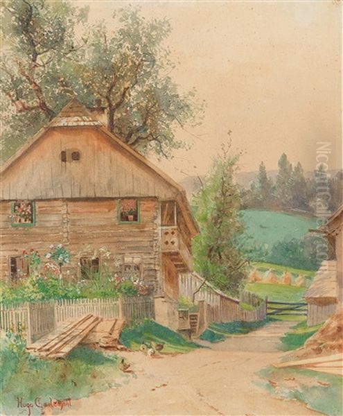 A Rural Motif With A Farmhouse And A Small Garden - view 1