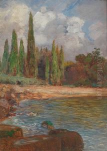 Landscape Near Miramare, Trieste by Hugo Charlemont