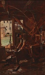 A Blacksmith In His Workshop
