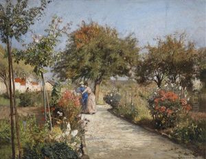 Ein Sommertag Im Garten by Hugo Charlemont