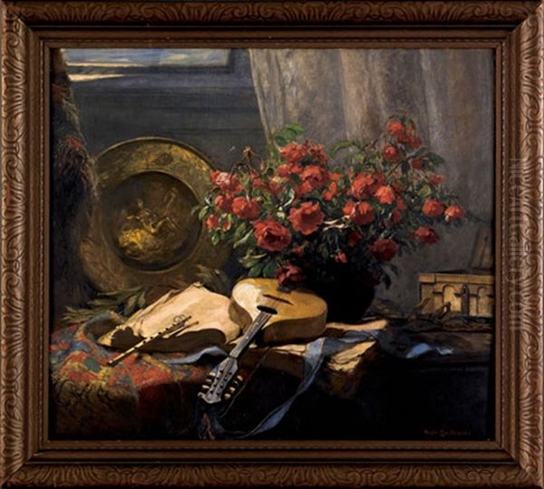 Still Life With Roses And A Mandolin - view 1