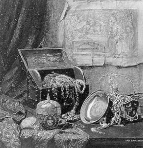 Stilleben Mit Schmuck Und Einer Zeichnung An Der Wand by Hugo Charlemont