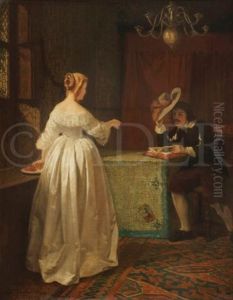 La Rencontre Galante, 1853 by Hippolyte de la Charlerie