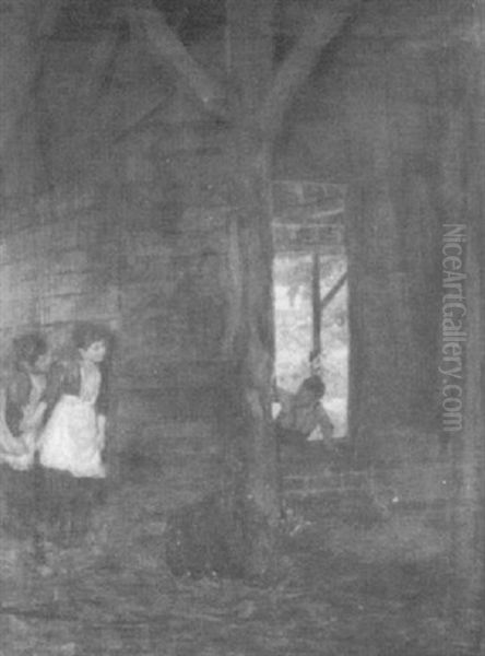 Two Girls Hiding In A Barn And Being Found By A Boy - view 1