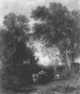 Figures With A Horse And Cart On A Track