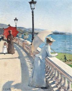 A Promenade In Monaco by Frantz Charlet