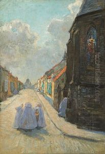 Beguines Arrivant A L'eglise Beguines Arrivant A L'eglise