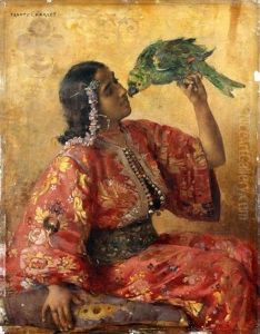 Jeune Marocaine Au Perroquet