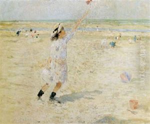 Jeune Fille Sur La Plage Jouant Au Diabolo