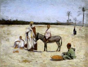 Le Petit Vendeur D'oranges A Biskra by Frantz Charlet