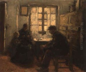 Familie In Een Kempisch Interieur by Frantz Charlet