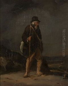 Mendiant Dans Un Paysage