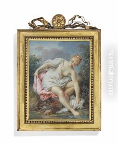 A Nymph Preparing To Bathe by Jacques Charlier