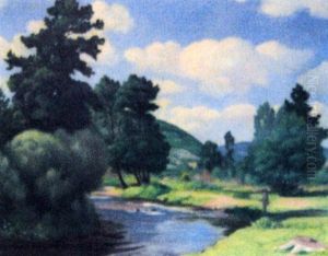 Pecheurs En Morvan by Louis Charlot