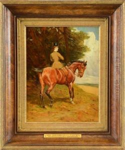The Artist's Wide On A Roan Horse by John Charlton
