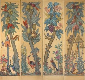 Arbres Et Animaux Exotiques (set Of 4) by Raymond Louis Charmaison