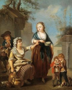 Eine Strasenszene by Jean-Baptiste Charpentier the Elder