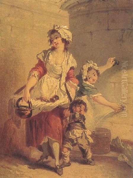 Peasants By A Fountain - view 1