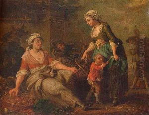 A Woman Selling Apples On The Street by Jean-Baptiste Charpentier the Elder