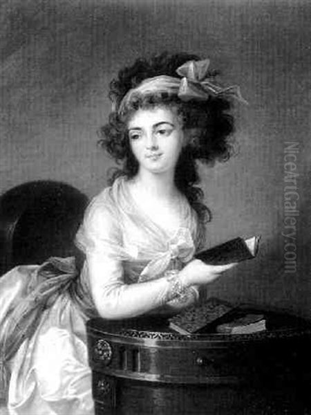 Portrait Of A Lady Reading At A Table - view 1