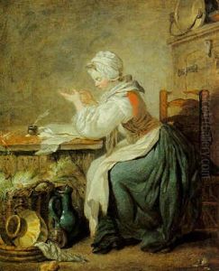 A Kitchen Maid Preparing Her Accounts by Jean-Baptiste Charpentier the Elder