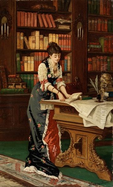 Junge Dame In Der Bibliothek - view 1