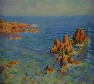 Rochers En Mer Au Large Des Cotes De Bretagne, 1900 by Albert Charpentier