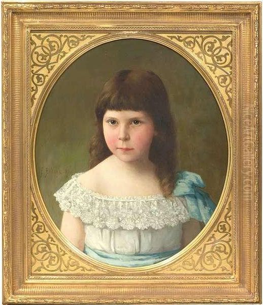 Portrait Of A Girl Wearing A Blue Gown - view 1