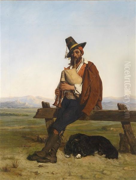 Italienische Landschaft Mit Einem Musizierenden Hirten - view 1