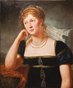 Portrait De Jeune Femme A La Robe Bleue
