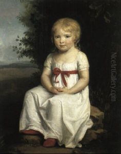 Portrait Presume De Julie-constance Charpentier, Vetue D'une Robe Blanche by Constance Marie (Blondelu) Charpentier