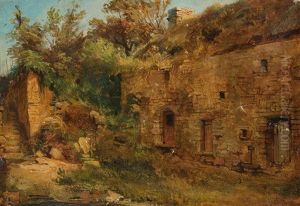 Vue D"un Village by Eugene Charpentier