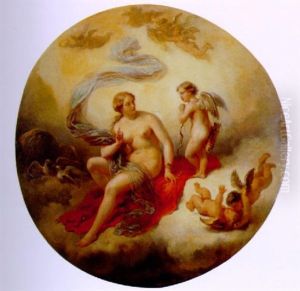 Venus Et Amours Dans Les Nuees by Eugene Charpentier