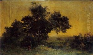Glaneuse Dans Un Paysage by Eugene Charpentier