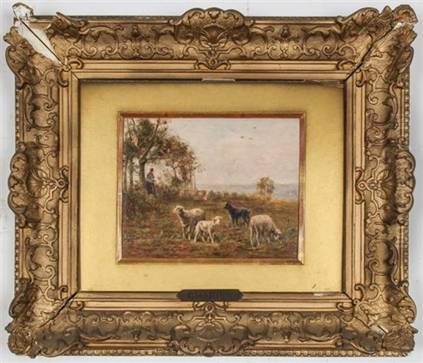 Shepherdess With Flock - view 1