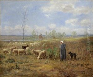 Les Moutons Au Paturage by Albert Charpin