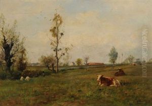 Landschaft Mit Weidenden Kuhen by Albert Charpin