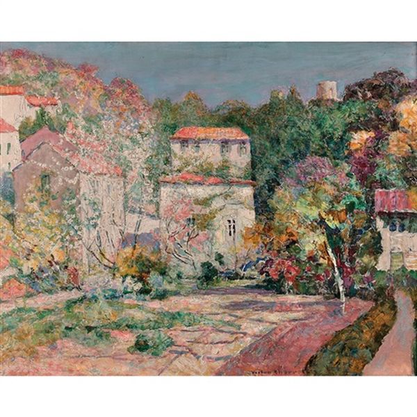 Verger En Fleurs Dans Un Village - view 1