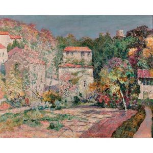 Verger En Fleurs Dans Un Village by Victor Charreton