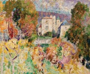 Chateau With Flowering Trees by Victor Charreton