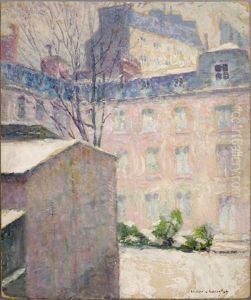 Cour Sous La Neige by Victor Charreton